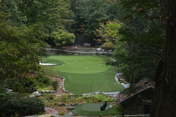 Jacksonville Synthetic Putting Green amidst trees